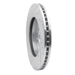 Ford Expedition Brake Rotor (1) - Front Right - R1 Concepts - Drilled & Slotted - Silver - `02-`06